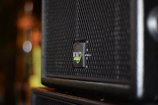 Detailed shot of a KV2 audio speaker showcasing its design in an indoor setting.